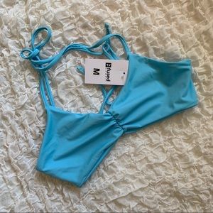 Fused Hawaii Kohanaiki glass sea bikini top sz M